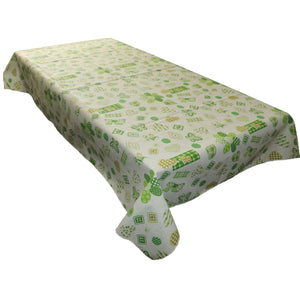 Cotton Tablecloth Floral Print Quilting Patterns Floral Hearts and Butterfly - Green