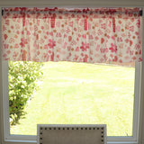 Cotton Window Valance Floral Print 58 Inch Wide Quilting Pattern Floral Hearts and Butterfly Red