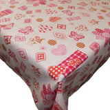 Cotton Tablecloth Floral Print Quilting Patterns Floral Hearts and Butterfly Red