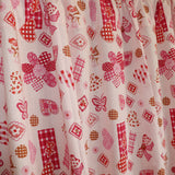 Cotton Curtain Floral Print 58 Inch Wide Quilting Pattern Floral Hearts and Butterfly Red
