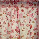 Cotton Window Valance Floral Print 58 Inch Wide Quilting Pattern Floral Hearts and Butterfly Red