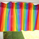 Cotton Window Valance Stripe Print 58 Inch Wide / 1 Inch Stripe Rainbow