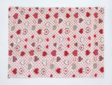 Hearts and Dots Print Cotton Dinner Table Placemats Holiday Home Decoration 13" x 19" (Pack of 4)