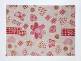 Quilted Butterflies Flowers and Hearts Print Cotton Dinner Table Placemats Holiday Home Decoration 13" x 19" (Pack of 4)