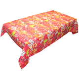 Cotton Tablecloth Floral Print Tropical Hawaiian Red