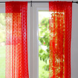 Floral Lace Window Curtain 58 Inch Wide Red