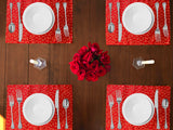 Candy Canes Brocade Dinner Table Placemats Holiday Home Decoration 13" x 19" (Pack of 4)