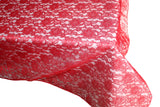 Sheer Lace Tablecloth Overlay Wedding and Party Decoration Red
