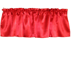 Shiny Smooth Satin Window Valance 58" Wide Red