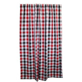 Poplin Buffalo Checkered Window Curtain 56 Inch Wide Black Red and White