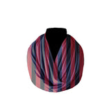 Cotton Blend Infinity Scarf 1 Inch Wide Stripes Print