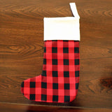 Christmas Stocking Poplin Gingham Check with Flannel Cuff Pack of 2