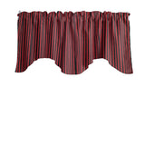 Scalloped Valance Cotton Half Inch Wide Stripes Print 58" Wide / 20" Tall