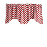 Scalloped Valance Cotton Racecar Checkerboard Print 58" Wide / 20" Tall