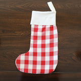 Christmas Stocking Poplin Gingham Check with Flannel Cuff Pack of 2