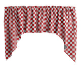 Swag Valance Cotton Racecar Checkerboard Print 58" Wide / 36" Tall