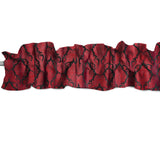 Jacquard Royal Damask Curtain Sleeve Topper Window Treatment with Bottom and Top Ruffle