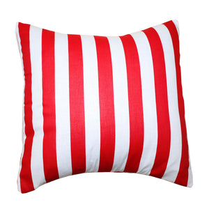 Cotton 1 Inch Stripe Decorative Throw Pillow/Sham Cushion Cover Red and White