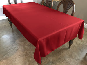 Polyester Poplin Gaberdine Durable Tablecloth Solid Red