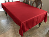 Polyester Poplin Gaberdine Durable Tablecloth Solid - Red