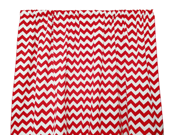 Cotton Curtain Zig-zag Chevron Print 58 Inch Wide Red