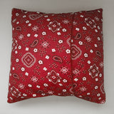 Cotton Bandanna Print Floral Decorative Throw Pillow/Sham Cushion Cover Red