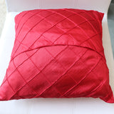 Pintuck Taffeta Decorative Throw Pillow/Sham Cushion Cover Red