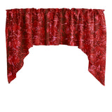 Rose Texture Satin Rosette Swag Window Valance 72" Wide / 36" Tall