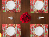 Hawaiian Tropical Print Cotton Dinner Table Placemats Holiday Home Decoration 13" x 19" (Pack of 4)