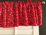 Cotton Window Valance Floral Paisley Bandanna Print 58 Inch Wide Red