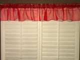 Sheer Organza Window Valance 58" Wide - Solid Red
