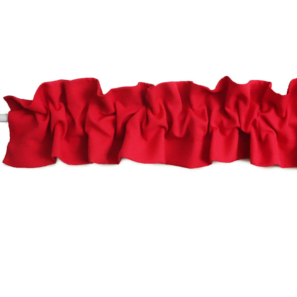 Solid Poplin Curtain Sleeve Topper Red