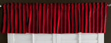 Cotton Window Valance Stripe Print 58 Inch Wide / 1 Inch Stripe - Red and Black