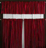 Cotton Curtain Stripe Print / 3 Piece Window Valance Set (11 Colors)