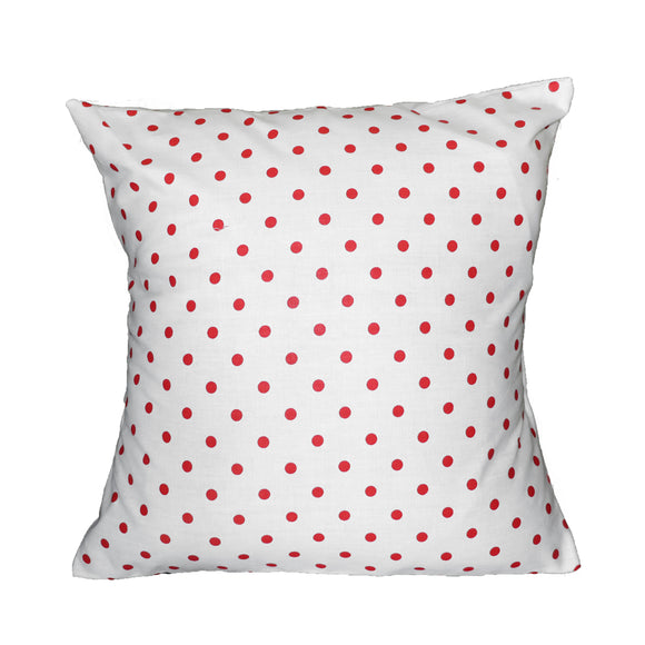 Cotton Small Polka Dots Decorative Throw Pillow/Sham Cushion Cover Red on White