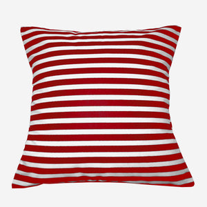 Cotton 1/2 Inch Stripe Throw Pillow/Sham Cushion Cover - Red and White