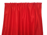 Faux Silk Solid Dupioni Window Curtain 56 Inch Wide - Red