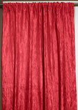 Crinkle Taffeta Crushed Pattern Single Curtain Panel 54 Inch Wide - Red