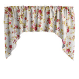 Swag Valance Cotton Vintage Floral Large Roses Print 58" Wide / 36" Tall