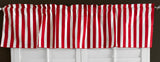 Cotton Window Valance Stripe Print 58 Inch Wide / 1 Inch Stripe - Red