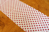 Cotton Print Table Runner Stars Red on White