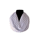 Cotton Blend Infinity Scarf Small Dots Print