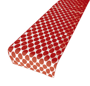 Cotton Print Table Runner Polka Dots Large Circles Dots - Red on White