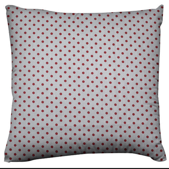 Mini Dots Decorative Cotton Throw Pillow/Sham Cushion Cover Red on White