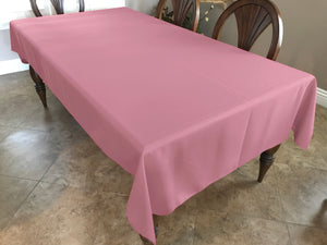 Polyester Poplin Gaberdine Durable Tablecloth Solid Rose Pink