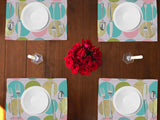 Plastic with Flannel Backing Dinner Table Placemats Holiday Home Decoration 13" x 19" (Pack of 4)
