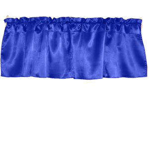 Shiny Smooth Satin Window Valance 58" Wide Royal Blue