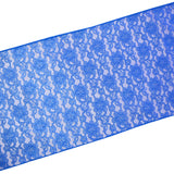 Light Weight Floral Sheer Lace Table Runner / Wedding Table Top Décor (Pack of 8) Royal Blue