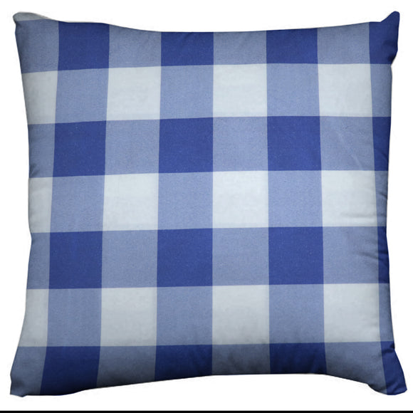 Buffalo Checkered Decorative Throw Pillow/Sham Cushion Cover Royal Blue and White