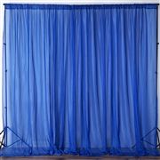 Sheer Chiffon Curtain Panel 58 Inch Wide Window Treatment Royal Blue